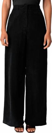Olivaceous Cupro Wide-Leg Trousers In Black