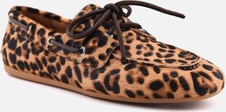 Sperry Top-Sider Womens Sperry Slimboat Leather Womens Leopard Standard Boat Shoes - Brown - Size: UK 4.5 / eu 37.5 / us 6.5