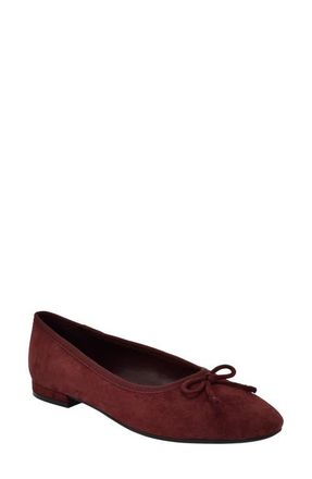 Calvin Klein Cyrie Bow Embellished Ballet Flat in Dark Red at Nordstrom, Size 7.5