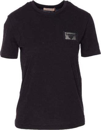 Twin-Set T-shirt girocollo con ricamo logo - Nero