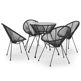Berkfield Home 5 Piece Garden Dining Set Black