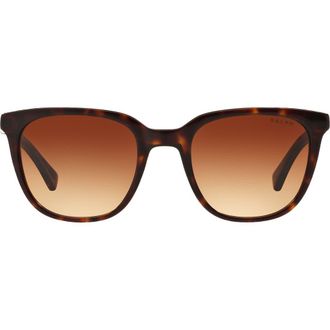 Ralph Lauren 51mm Gradient Rectangle Sunglasses in Shiny Dark Havana /Brown at Nordstrom