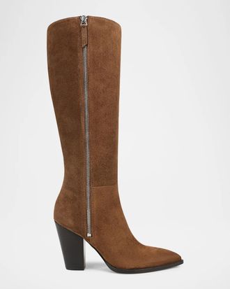 Veronica Beard 90mm Levanne Suede Knee-High Boots