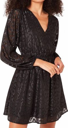 Apricot Animal Lurex Jacquard Dress In Black