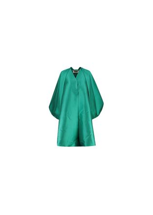 Alberta Ferretti Emerald Green Satin Coat Size M