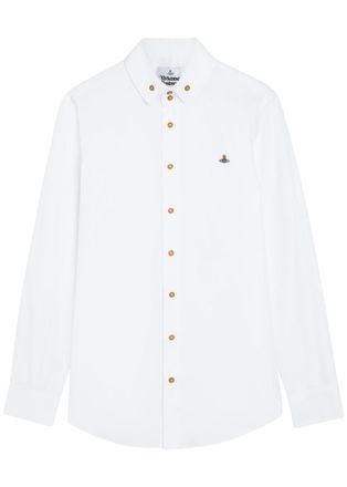 Vivienne Westwood Krall Logo-embroidered Cotton-poplin Shirt - White - 52 (IT52 / XL)