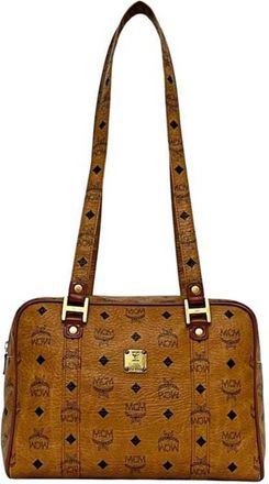 MCM Mcm Beige Pvc Leather Handbag Shoulder Bag Tote Bag (Pre-Owned)