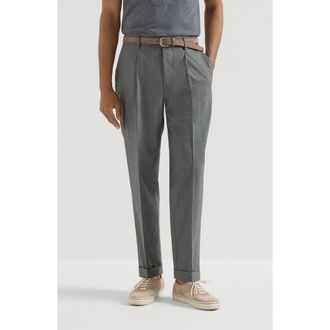 Brunello Cucinelli Virgin wool trousers in Anthracite at Nordstrom, Size 50 It