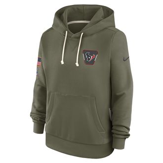 Nike Houston Texans Salute to Service Sideline Nike Womens Dri-FIT NFL Pullover Hoodie in Brown | 03C32DHA2D-ACE