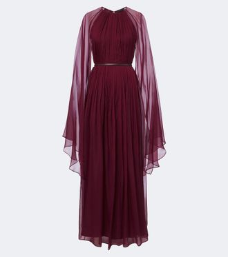 Max Mara Abito lungo Elegante in chiffon di seta