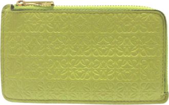 Loewe Pre-owned Card Case - Dames - Vintage Accessoires - Groen - ONE Size - Leer - Vintage
