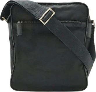 Prada Pre-owned Cross Body Bags, female, Black, Size: ONE SIZE Pre-owned Nylon Leather Shoulder Bag