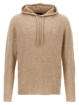 Roberto Collina Beige Hooded Sweater