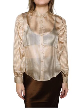 Frame Denim Helene Blouse In Champagne Multi