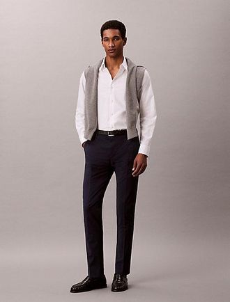 Calvin Klein Smalle Tropische Wollen Broek
