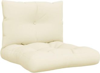 vidaXL Cojines Para Sof&aacute; De Palets 2 Unidades Tela Crema Vidaxl