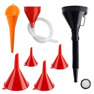 OEM Juego De 7 Embudos Para Combustible, Embudo Multifuncional Para Gasolina Con Filtro Y Extensi&oacute;n Flexible, Boquilla Larga Y &Aacute;ngulo Recto Para Gasolina,
