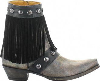 Old Gringo Womens Milan Fringes Boots In Petrol Charcoal