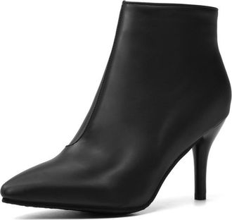 Generic Womens Pointed Toe Stiletto Heel Formal Occasion Ankle Boots with Side Zipper,Black,1.5 UK
