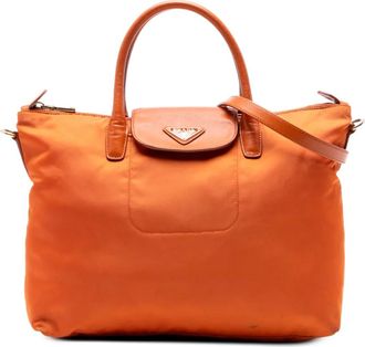 Prada 2013-2025 Saffiano Tessuto tas met afwerking - Oranje