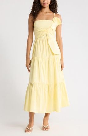 Sugarlips Love Letter Poplin Midi Dress in Yellow at Nordstrom, Size Medium