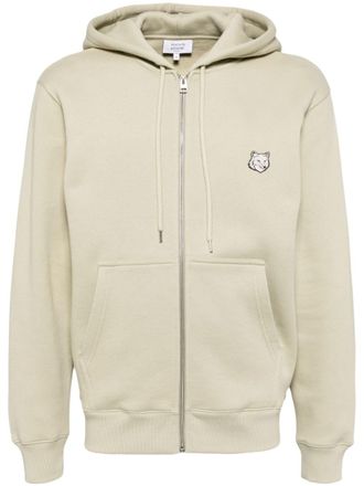 Maison Kitsun&eacute; bold fox head comfort hooded jacket - Green