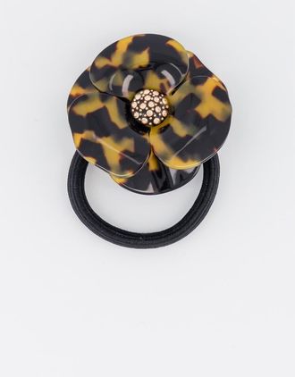 Alexandre de Paris Camelia Acetate Hair Tie in Tortoiseshell at Nordstrom