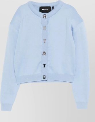 Rotate cashmere blend ribbed hem cardigan
