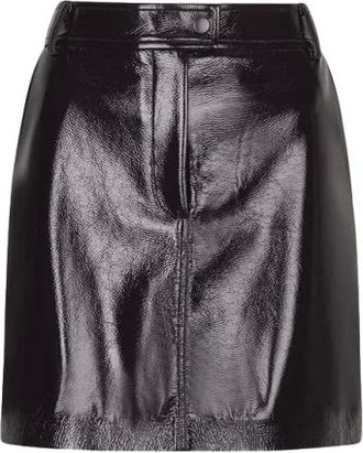 Dante6 Evon Mini Rok - Dames - Rokken - Bruin - Maat: S Leer