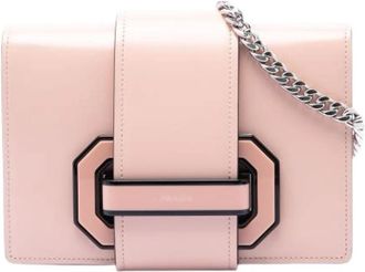 Prada Pre-owned Plex Ribbon Crossbody - Dames - Vintage Schoudertas - Roze - ONE Size - Leer - Vintage