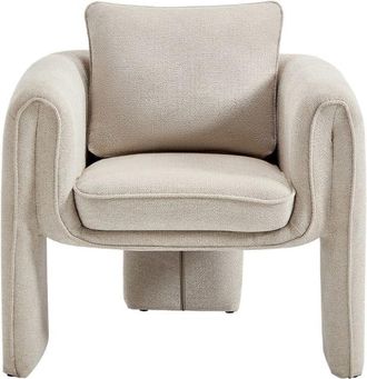 VENTE-UNIQUE.COM Sill&oacute;n cl&aacute;sico poli&eacute;ster beige