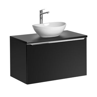Petits Meubles Mueble lavabo individual 80cm tableros laminados y mdf negro