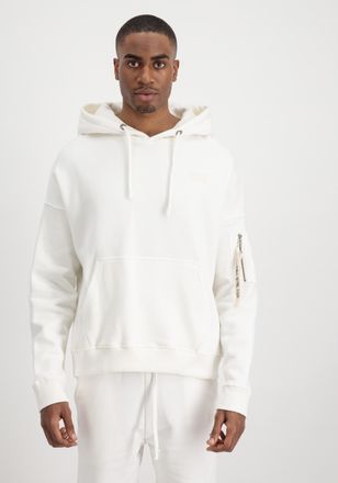 Alpha Industries Hoodie ALPHA INDUSTRIES Organics OS Hoodie, Herren, Gr. S, weiss (organic wei&szlig;), Obermaterial: 100% Baumwolle, oversize, Sweatshirts Hoodie