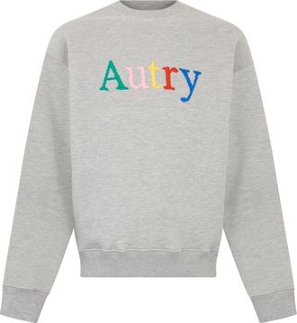 Autry Sweatshirt met geborduurd logo - Dames - Sweatshirts - Grijs - M - Katoen - Hoodies & sweatvesten
