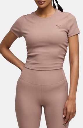 Puma CLOUDSPUN Rib T-Shirt in Sandstone at Nordstrom, Size X-Small