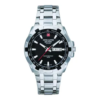 Swiss Alpine Military Heren Armband Horloge Star Fighter 41 mm Armband Roestvrij Staal 7043.1137 - unisex - Accessoires - Grijs - Maat: ONE Size