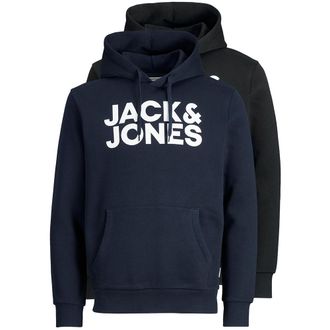 Jack & Jones JACK&JONES Logo Multi-pack sweatshirts met pullover voor heren, regular fit, 2 stuks