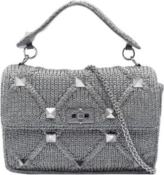 Valentino Pre-owned Knit Satchel - Dames - Vintage Handtas - Grijs - ONE Size - Vintage