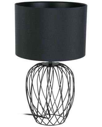 Eglo Eglo Nimlet 1 Light Table Lamp With Black Wire Frame Base & Black Fabric Shade