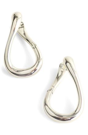 Madewell Front/Back Twisted Large Hoop Earrings in Warm Silver at Nordstrom