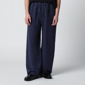 STUDIO NICHOLSON Sonny trousers indigo blue in cotton and linen