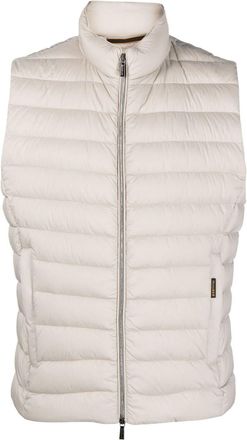 Moorer quilted-finish padded jacket - men - Polyamide/Polyurethane/Polyester/Feather Down - 46 - Neutrals