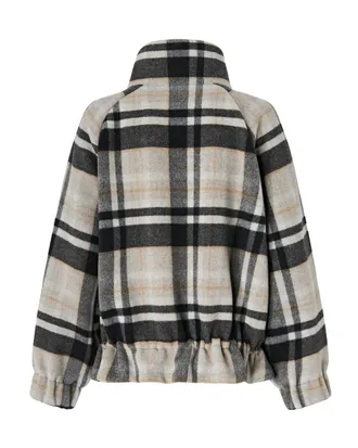 Pinko Double-Faced Wool Check Coat - Camel