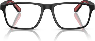 Emporio Armani 0ea3233 Rectangular Eyeglass Frames with Red Inner Accents