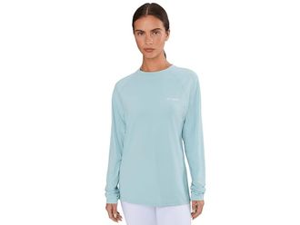 Columbia Pfg Solar Stream Ii Long Sleeve Womens Clothing Marine Light : 2XL, Elastane/Polyester