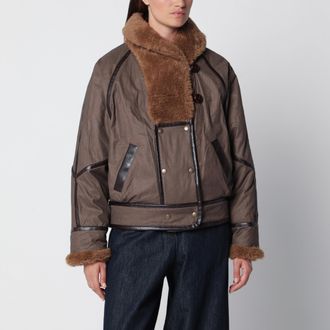Isabel Marant Parka Olinka marrone in cotone spalmato