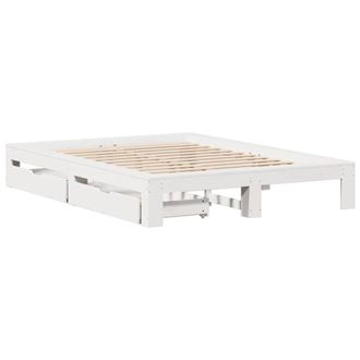Berkfield Home Full Bed Frame without Mattress White 150x200 cm King Size Solid