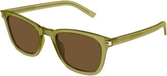 Saint Laurent Authentieke Slim Zonnebril met Premium Kwaliteit - unisex - Zonnebrillen - Groen - 50 MM - Accessoires