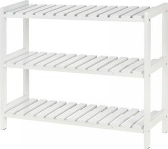 HOMCOM MDF 3-Tier Slatted Shoe Rack White - Home Living | TJ Hughes