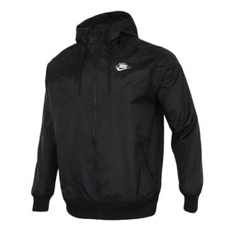 Nike Embroidered Logo Sports Woven Hooded Jacket Autumn Black DM7924-010